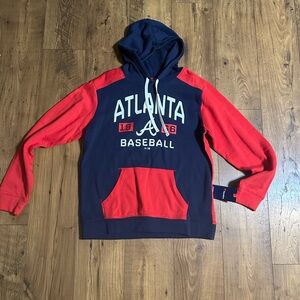 Baseball Pullover Hoodie - Navy & Red